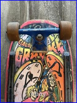 Santa Cruz Claus Grabke Melting Clock Vintage 80s Skateboard Bullet Wheels Track