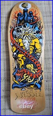Santa Cruz Jason Jessee Neptune Signed Yellow Skateboard Deck Sungod Shark Tail