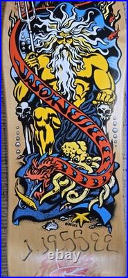 Santa Cruz Jason Jessee Neptune Signed Yellow Skateboard Deck Sungod Shark Tail