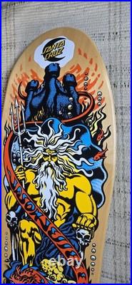Santa Cruz Jason Jessee Neptune Signed Yellow Skateboard Deck Sungod Shark Tail