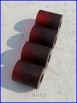 Set of 4 Vintage 1970's SIMS Pure Juice Bowl Riders Dark Red Skateboard Wheels