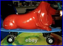 Skateboarding Basset Hound Found Object Art Dog Sculpture Store Display Hang Ten Skateboarding Basset Hound Found Object Art Dog Sculpture Store Display Hang Ten