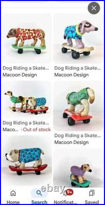 Skateboarding Basset Hound Found Object Art Dog Sculpture Store Display Hang Ten Skateboarding Basset Hound Found Object Art Dog Sculpture Store Display Hang Ten
