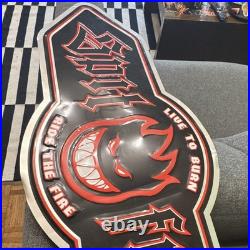 Spitfire skateboard Live To Burn, Ride The Fire vintage Metal Wall Sign