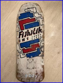 Uncle Wiggley Fishstik Epoxy Glass Skateboard Deck OG 1985 Vintage Rare