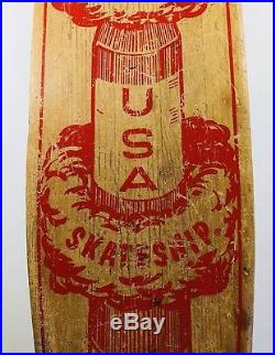 VINTAGE 1960's APOLLO USA SKATESHIP WOODEN SKATE BOARD SKATEBOARD WOOD