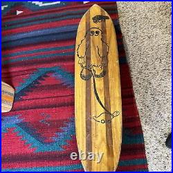 VINTAGE 1970s Homemade Skateboard Folk Art Surf Style Historic