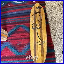 VINTAGE 1970s Homemade Skateboard Folk Art Surf Style Historic