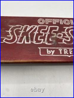 VINTAGE OFFICIAL SKEE SKATE BY TRESCO WOODEN SKATEBOARD With METAL WHEELS 18 3/4