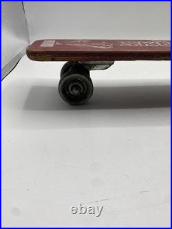 VINTAGE OFFICIAL SKEE SKATE BY TRESCO WOODEN SKATEBOARD With METAL WHEELS 18 3/4