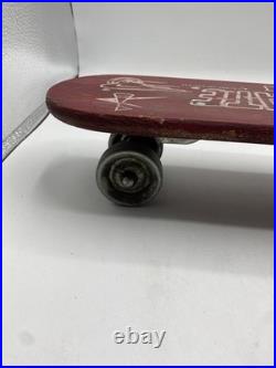VINTAGE OFFICIAL SKEE SKATE BY TRESCO WOODEN SKATEBOARD With METAL WHEELS 18 3/4