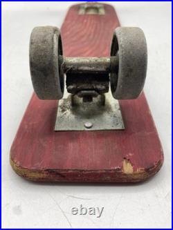 VINTAGE OFFICIAL SKEE SKATE BY TRESCO WOODEN SKATEBOARD With METAL WHEELS 18 3/4