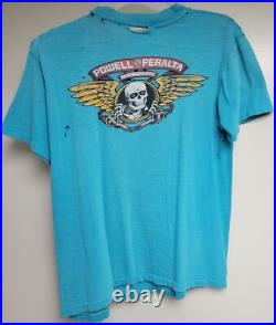 VTG 80's POWELL PERALTA WINGED RIPPER SKELETON SKATEBOARD T-SHIRT rodney mullen