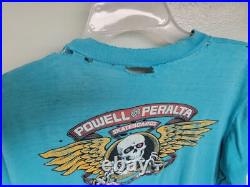 VTG 80's POWELL PERALTA WINGED RIPPER SKELETON SKATEBOARD T-SHIRT rodney mullen