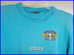 VTG 80's POWELL PERALTA WINGED RIPPER SKELETON SKATEBOARD T-SHIRT rodney mullen
