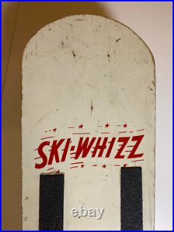 Vintage 1950s 1960s Wood Wooden Skateboard SKI-WHIZZ Chicago Skate Metal Wheels