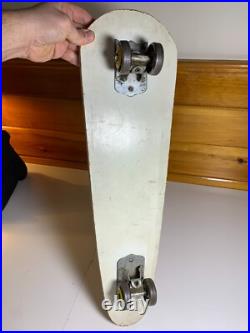 Vintage 1950s 1960s Wood Wooden Skateboard SKI-WHIZZ Chicago Skate Metal Wheels