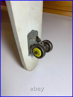 Vintage 1950s 1960s Wood Wooden Skateboard SKI-WHIZZ Chicago Skate Metal Wheels