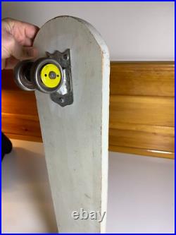 Vintage 1950s 1960s Wood Wooden Skateboard SKI-WHIZZ Chicago Skate Metal Wheels