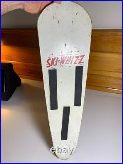 Vintage 1950s 1960s Wood Wooden Skateboard SKI-WHIZZ Chicago Skate Metal Wheels
