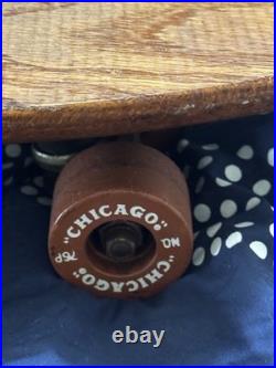 Vintage 1960's Chicago Roller Skate Company Skateboard Deck Trucks Clay Wheels