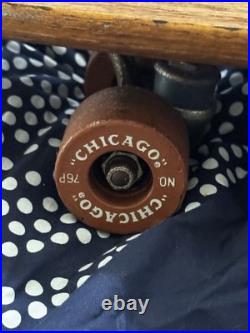 Vintage 1960's Chicago Roller Skate Company Skateboard Deck Trucks Clay Wheels