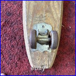Vintage 1960's Nash Hot Foot Wood Skateboard with Wheels