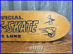 Vintage 1960's Official Skee-Skate De Luxe Wood Skateboard Retro Wall Art