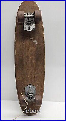 Vintage 1960's Wood Skateboard With Clay Wheels