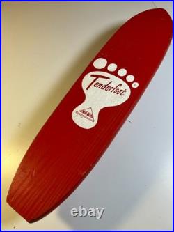 Vintage 1960s 60s Nash Tenderfoot Wood Wooden Skateboard Metal Wheels Texas MINT