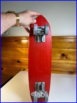 Vintage 1960s 60s Nash Tenderfoot Wood Wooden Skateboard Metal Wheels Texas MINT