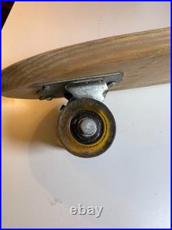 Vintage 1960s 60s Wood Wooden Skateboard GOOFY FOOT Fort Worth TEXAS Steel Wheel