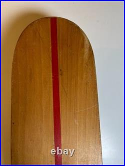 Vintage 1960s 60s Wooden Wood Skateboard Surfer Metal Steel Wheels WIPE OUT