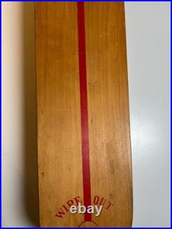Vintage 1960s 60s Wooden Wood Skateboard Surfer Metal Steel Wheels WIPE OUT