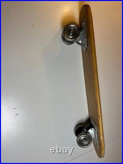 Vintage 1960s 60s Wooden Wood Skateboard Surfer Metal Steel Wheels WIPE OUT