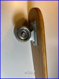 Vintage 1960s 60s Wooden Wood Skateboard Surfer Metal Steel Wheels WIPE OUT