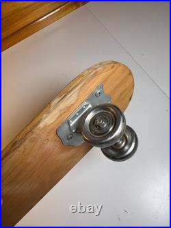 Vintage 1960s 60s Wooden Wood Skateboard Surfer Metal Steel Wheels WIPE OUT