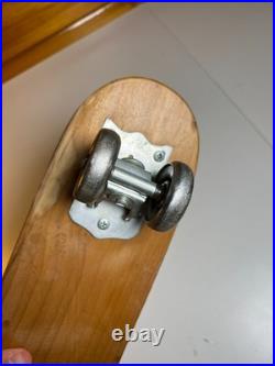 Vintage 1960s 60s Wooden Wood Skateboard Surfer Metal Steel Wheels WIPE OUT