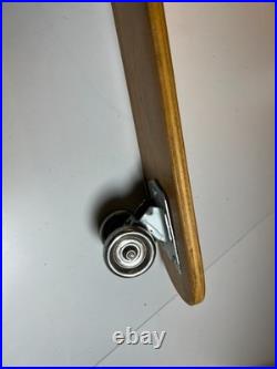 Vintage 1960s 60s Wooden Wood Skateboard Surfer Metal Steel Wheels WIPE OUT