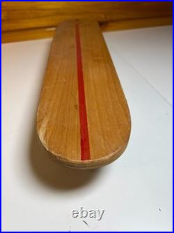 Vintage 1960s 60s Wooden Wood Skateboard Surfer Metal Steel Wheels WIPE OUT