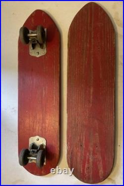 Vintage 1960s Fli-back Skate Racer Wooden Skateboard High Point NC W Extra Board