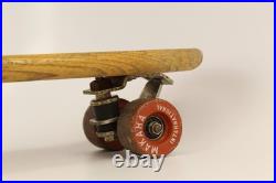 Vintage 1960s Makaha 22 Wood Skateboard Sidewalk Surfboard, Clay Wheels