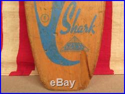Vintage 1960s Nash Shark Wood Skateboard 22 Great Graphic Skate Sidewalk Surfer