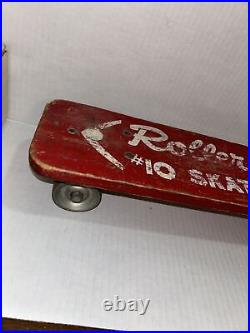 Vintage 1960s Roller Derby #10 Wood Skateboard Red/White Surfer Relic Works