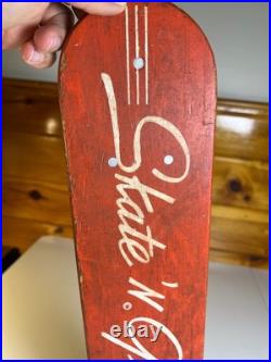 Vintage 1960s Skate'N Glide Skateboard Wooden Wood Steel Wheels Sidewalk Surfer