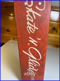 Vintage 1960s Skate'N Glide Skateboard Wooden Wood Steel Wheels Sidewalk Surfer