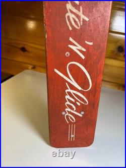 Vintage 1960s Skate'N Glide Skateboard Wooden Wood Steel Wheels Sidewalk Surfer