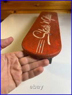 Vintage 1960s Skate'N Glide Skateboard Wooden Wood Steel Wheels Sidewalk Surfer
