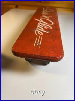 Vintage 1960s Skate'N Glide Skateboard Wooden Wood Steel Wheels Sidewalk Surfer