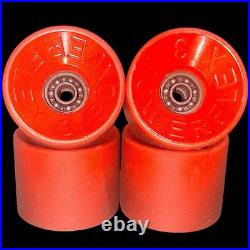 Vintage 1970's Powerflex 3 Skateboard Wheels 58mm 78a Orange Original Old School